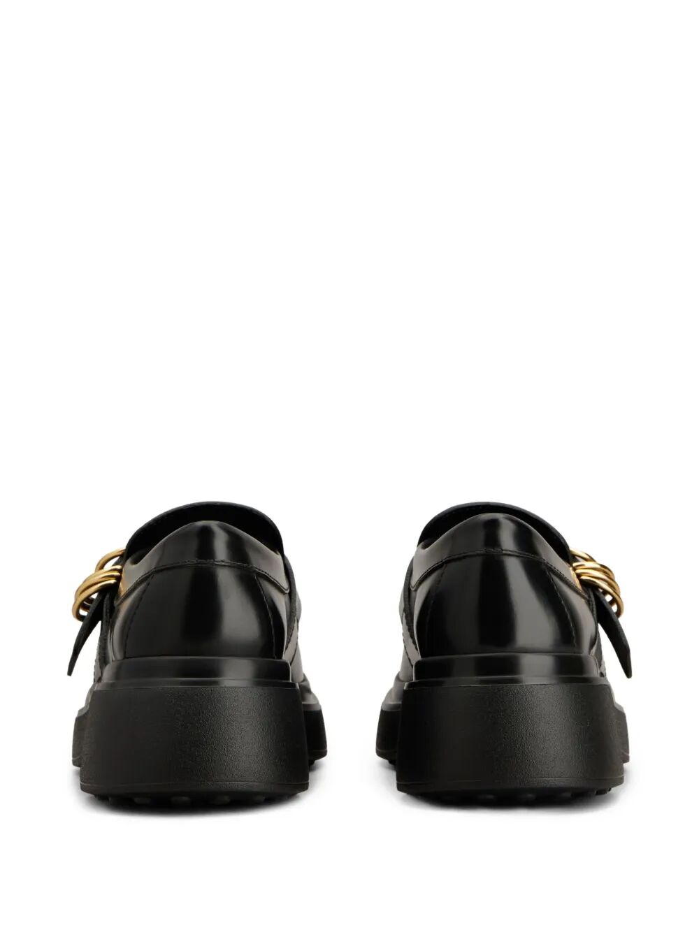 Tod's Women Leather Chunky Loafers With Metal Buckle And Rings
