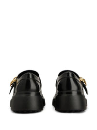 Tod's Women Leather Chunky Loafers With Metal Buckle And Rings