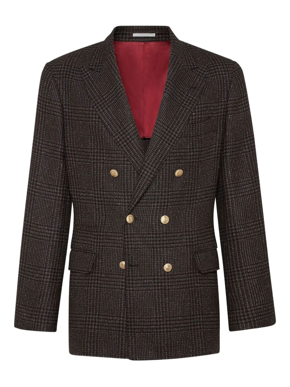BRUNELLO CUCINELLI Prince Of Wales One-And-A-Half Breasted Blazer With Metal Buttons Women