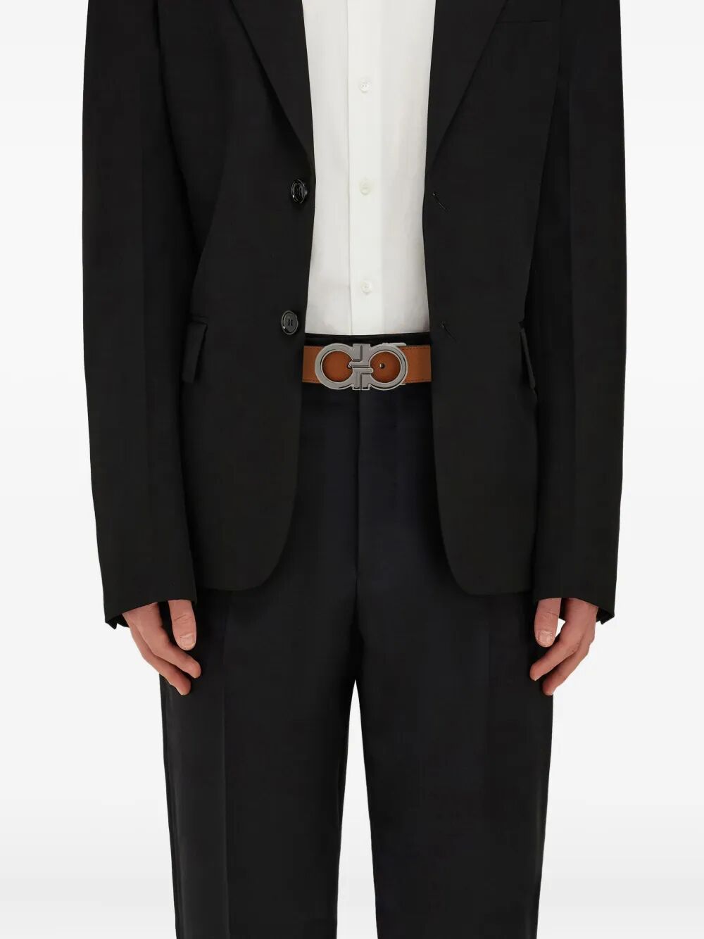 FERRAGAMO Ferragamo Men Gancini Grained Leather Reversible Belt