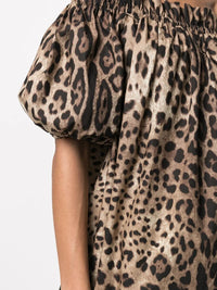 Dolce & Gabbana Women Top Maniche Corte In Popeline Stampa Leopardo