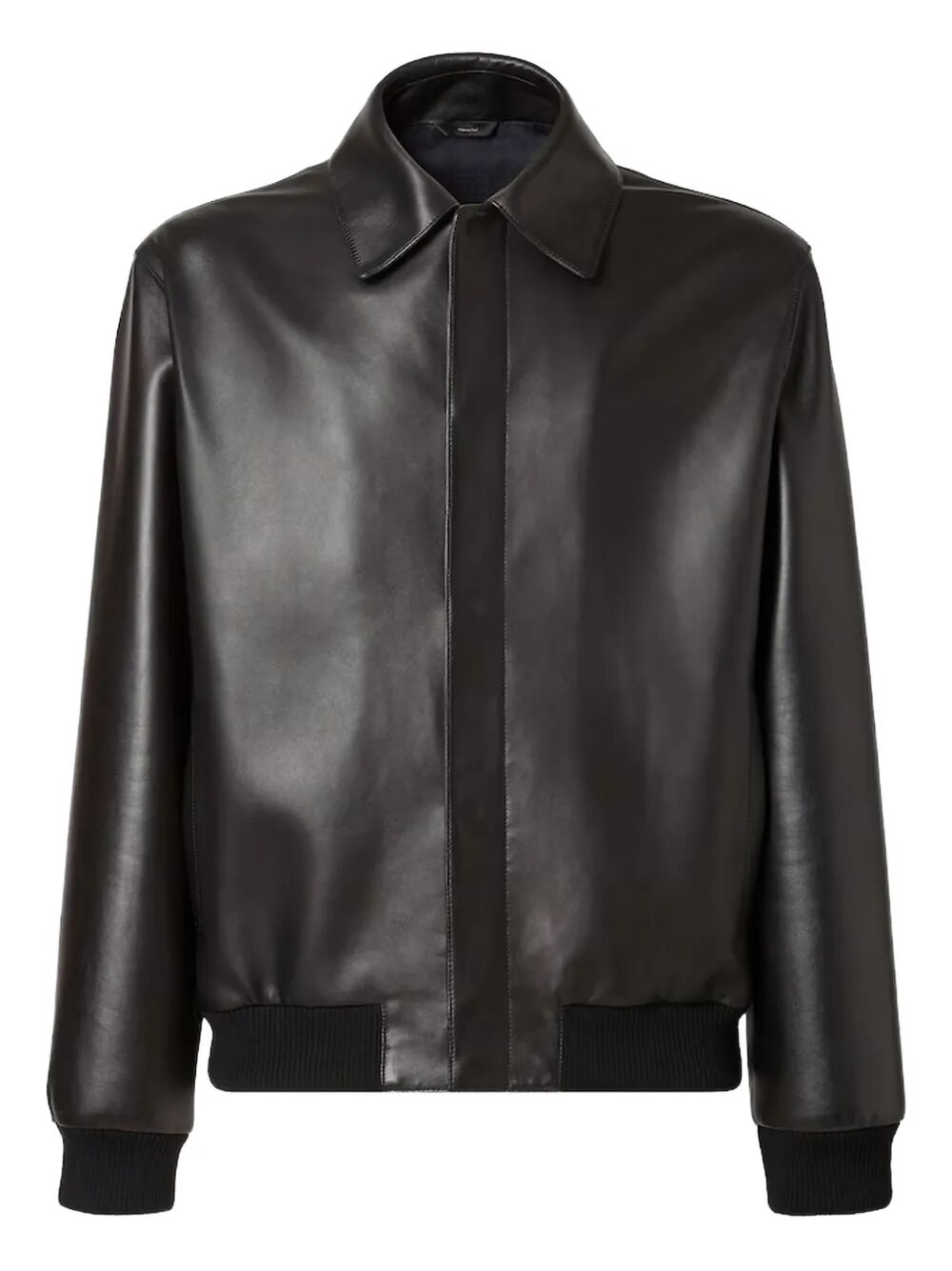 FENDI Fendi Men Leather Bluson With Maxi Fendi Lettering Embroidery