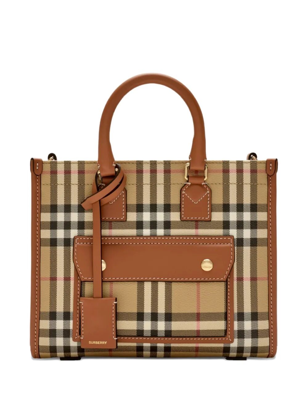 BURBERRY Burberry Women Mini Freya Tote Bag In Burberry Check Coated Cotton Blend