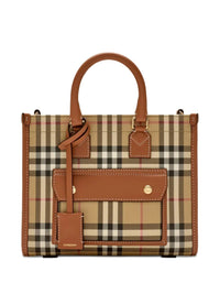BURBERRY Burberry Women Mini Freya Tote Bag In Burberry Check Coated Cotton Blend