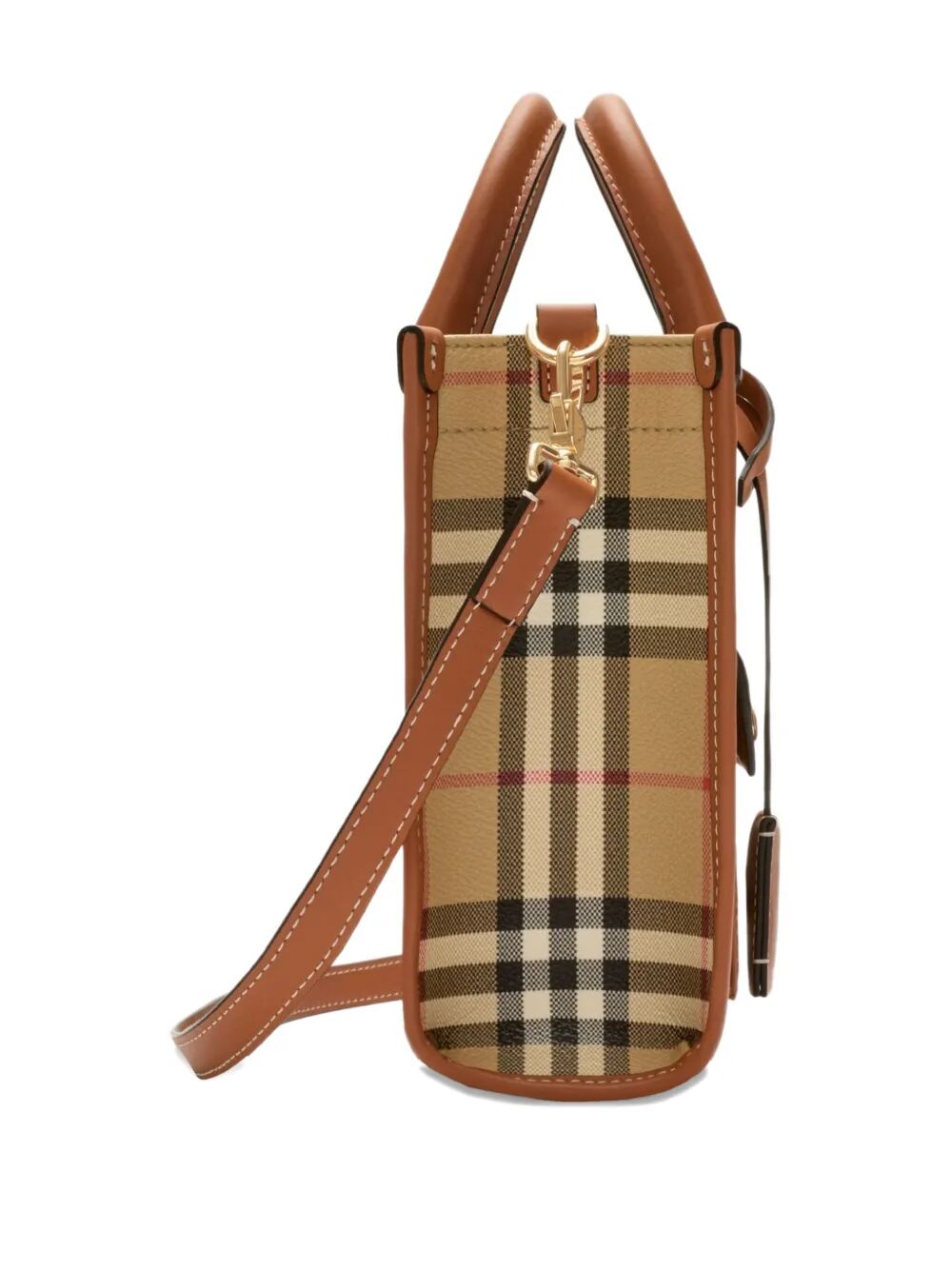 BURBERRY Burberry Women Mini Freya Tote Bag In Burberry Check Coated Cotton Blend