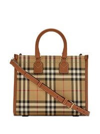 BURBERRY Burberry Women Mini Freya Tote Bag In Burberry Check Coated Cotton Blend