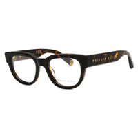 Philipp Plein Eyeglasses Square Full Rim, Shiny Havana Frame and Clear Demo Lenses Lens VPP146M0722