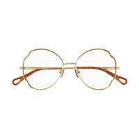 Chloe Chloe Eyeglasses Geometric Full Rim, Gold Frame and Clear Demo Lenses Lens CH0097O001