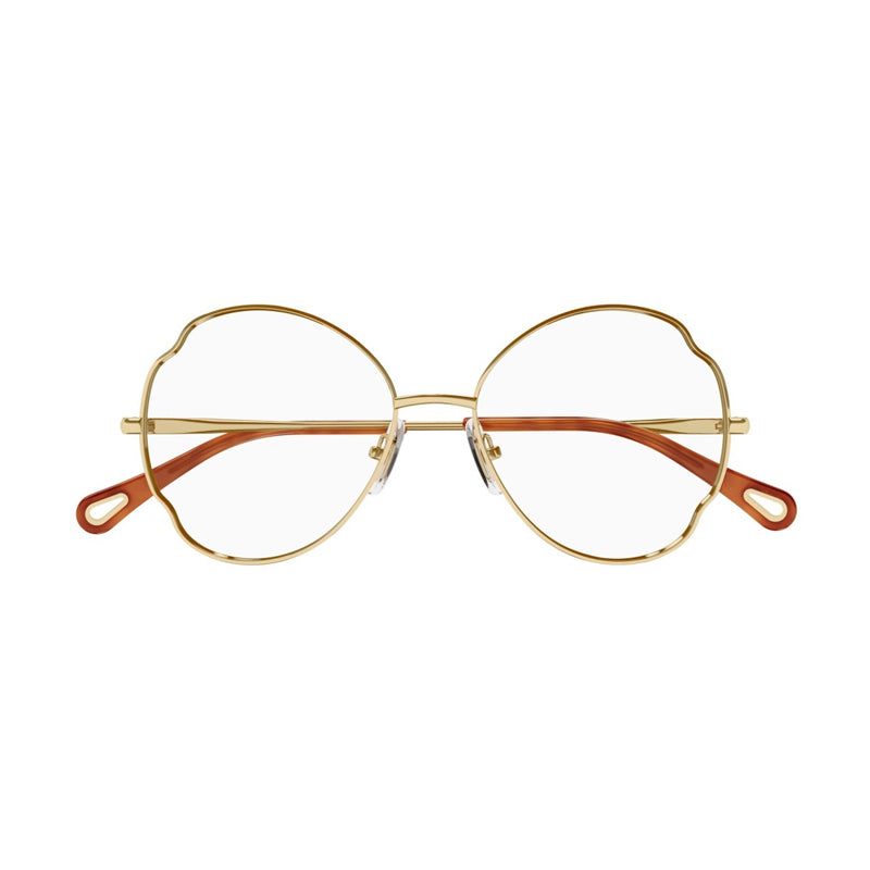 Chloe Chloe Eyeglasses Geometric Full Rim, Gold Frame and Clear Demo Lenses Lens CH0097O001
