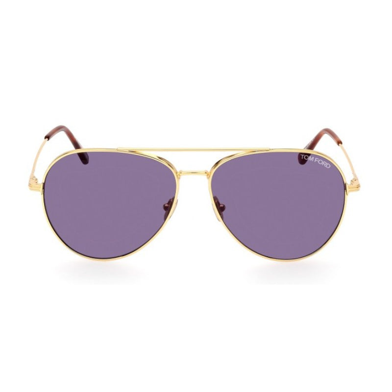 Tom Ford Tom Ford Sunglasses Aviator Full Rim, Shiny Deep Gold Frame and Blue Lens FT099630V