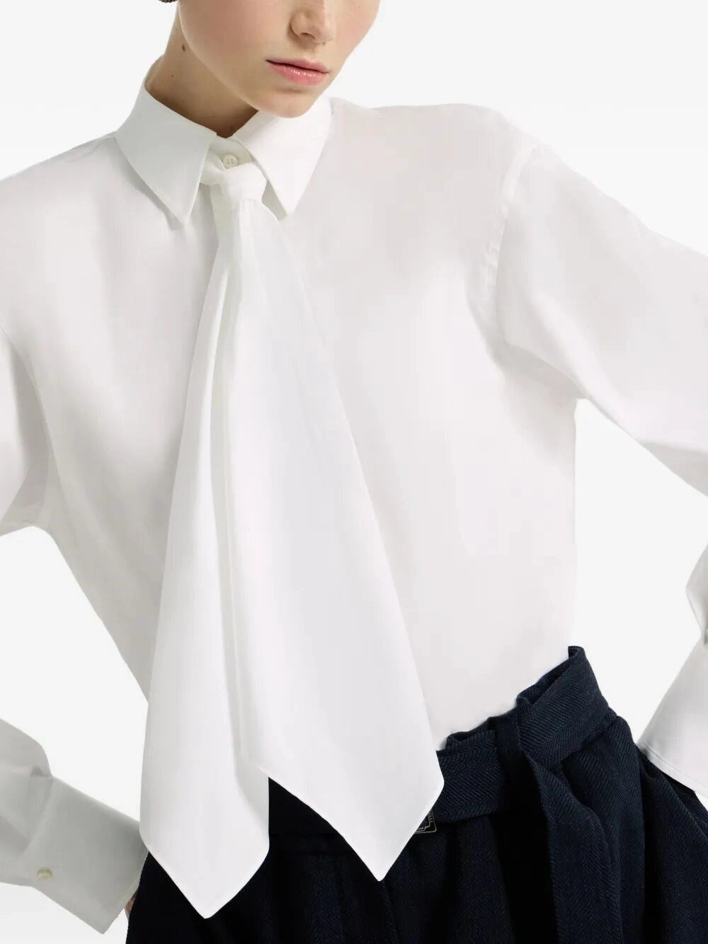 Brunello cucinelli Brunello Cucinelli Women Shirt With Tie And Monili