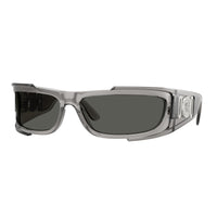 Versace Sunglasses Rectangle Full Rim, Grey Transparent Frame and Dark Grey Lens VE4446593/87