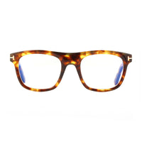 Tom Ford Eyeglasses Square Full Rim, Shiny Black Frame and Clear Blue Light Block Lens FT5939-B001