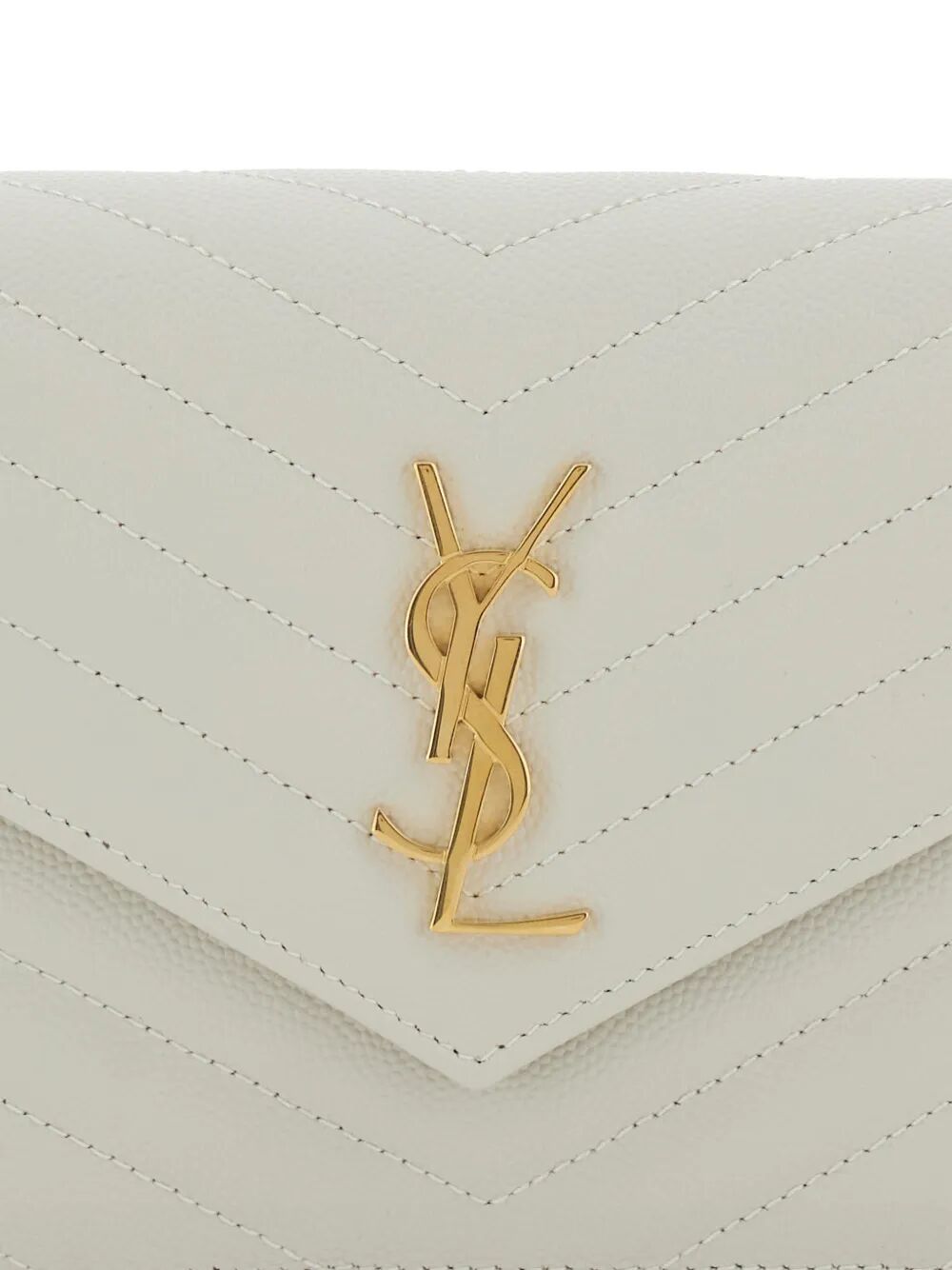 SAINT LAURENT Saint Laurent Women Cassandre Envelope Chain Wallet In Grain De Poudre Leather