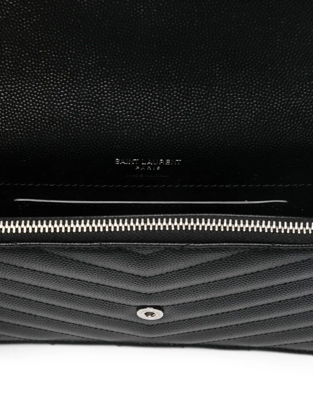 SAINT LAURENT Saint Laurent Women Cassandre Envelope Chain Wallet In Grain De Poudre Leather