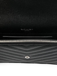 SAINT LAURENT Saint Laurent Women Cassandre Envelope Chain Wallet In Grain De Poudre Leather