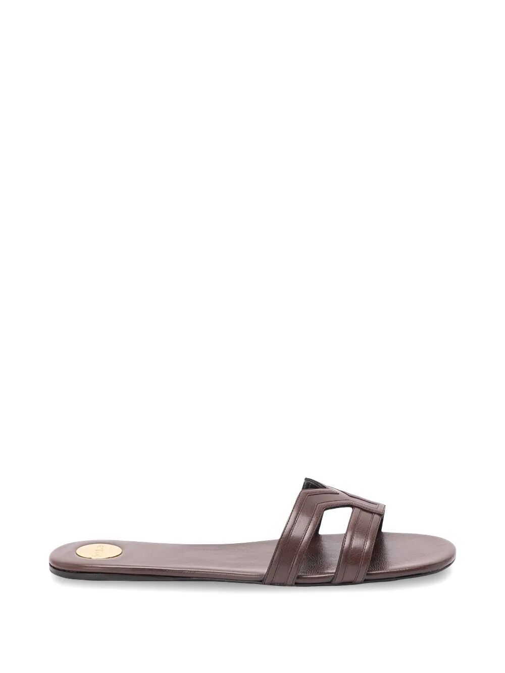 SAINT LAURENT PARIS Mabrouka Smooth Leather Slides Women