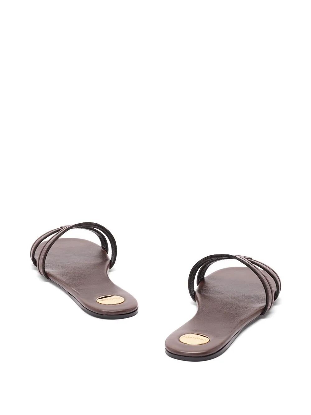 SAINT LAURENT PARIS Mabrouka Smooth Leather Slides Women