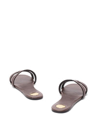 SAINT LAURENT PARIS Mabrouka Smooth Leather Slides Women