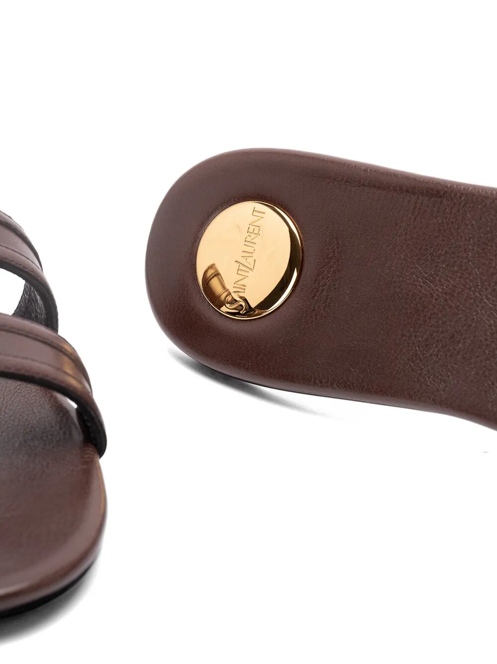 Saint Laurent Women Mabrouka Smooth Leather Slides