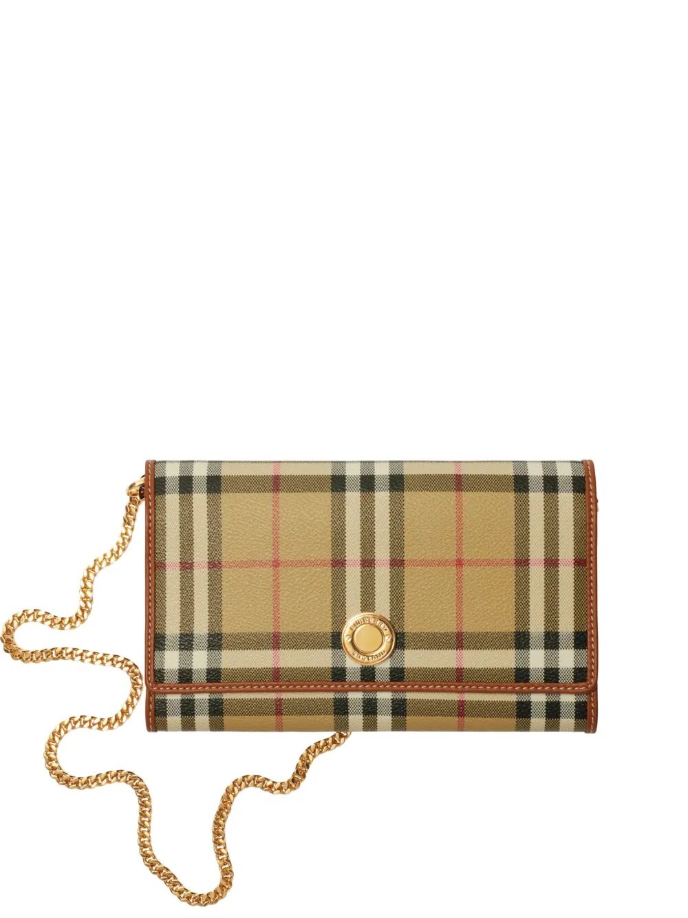 Burberry Women Check Chain Strap Wallet