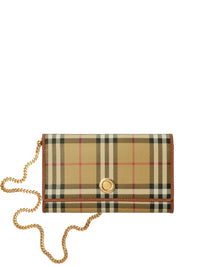 Burberry Women Check Chain Strap Wallet