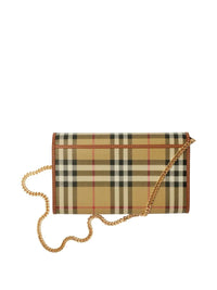 Burberry Women Check Chain Strap Wallet