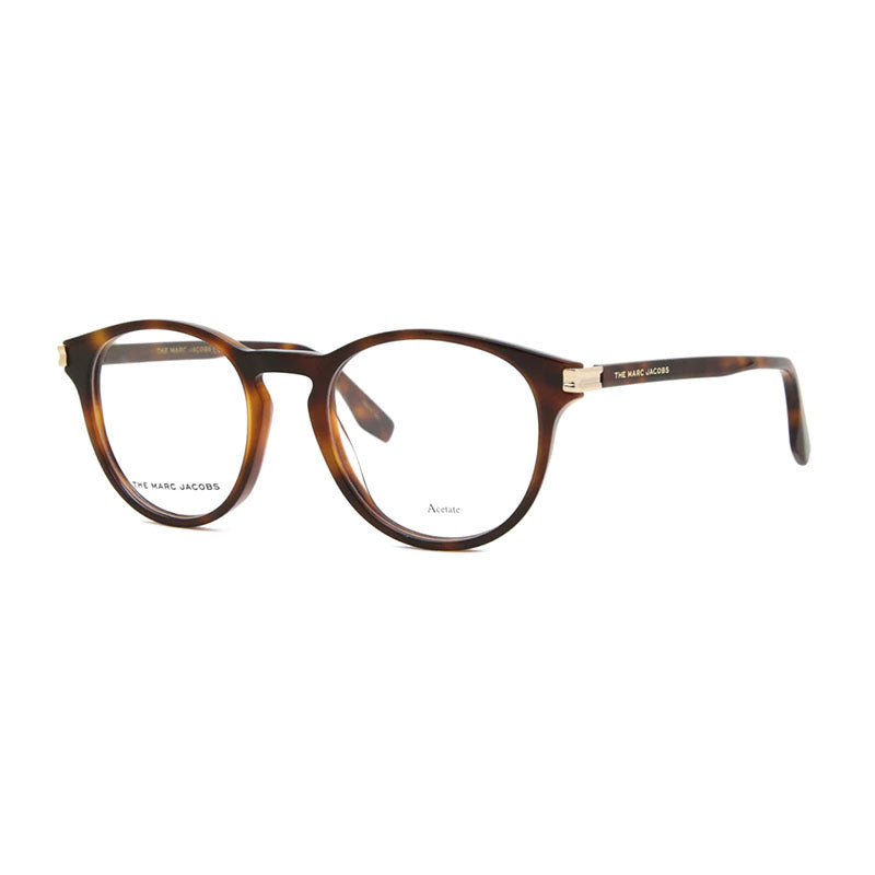 Marc Jacobs Eyeglasses Oval Full Rim, Havana Frame and Clear Demo Lenses Lens MARC547005L00