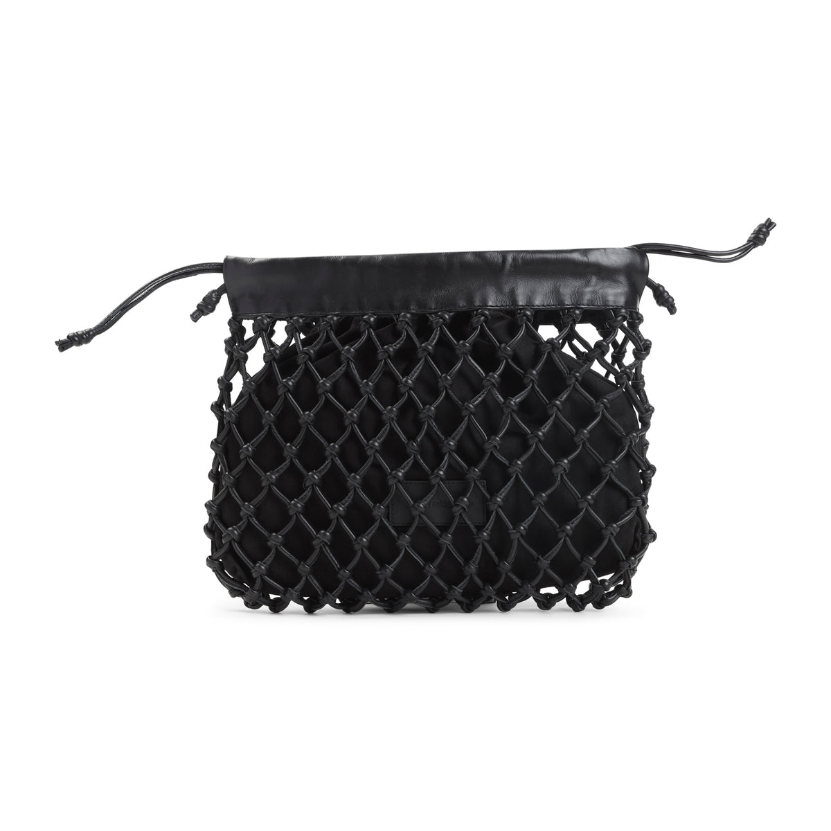 The Frankie Shop Morgan Leather Macramé Small Pouch Women