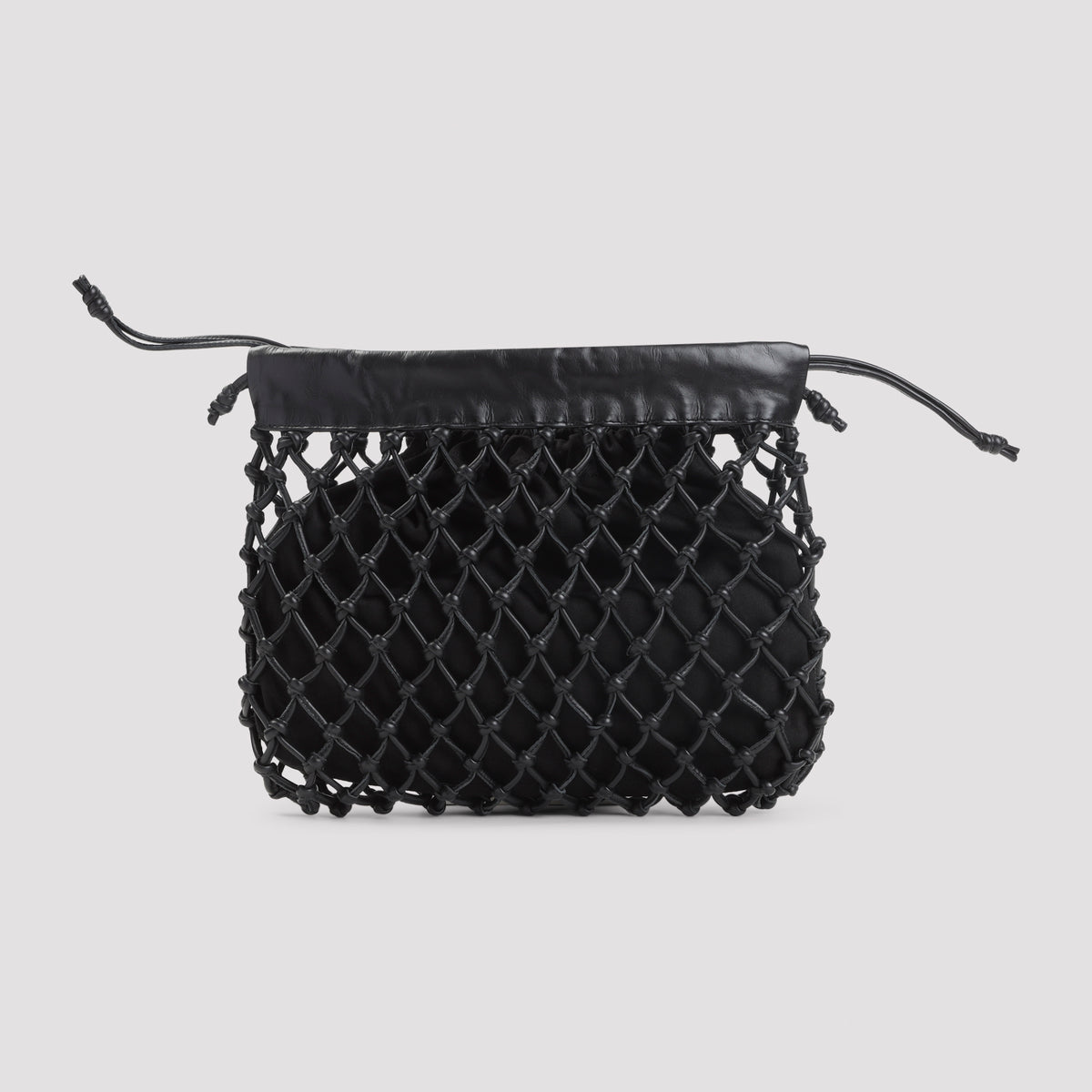 The Frankie Shop Morgan Leather Macramé Small Pouch Women