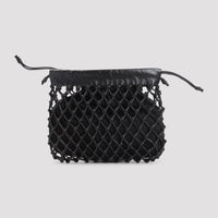 The Frankie Shop Morgan Leather Macramé Small Pouch Women