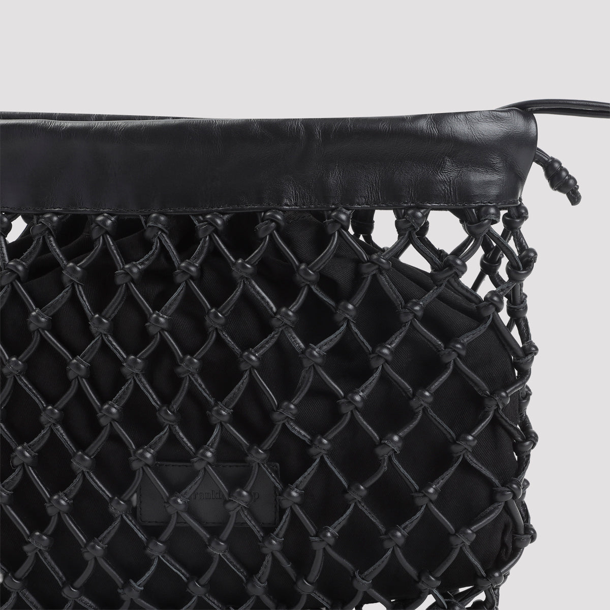The Frankie Shop Morgan Leather Macramé Small Pouch Women