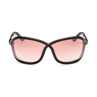 Tom Ford Sunglasses Geometric Full Rim, Shiny Black Frame and Violet Gradient Mirror Lens FT106901Z