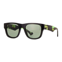 Gucci Gucci Sunglasses Square Full Rim, Black/Green Havana Frame and Green Lens GG1427S005
