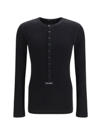 Dolce & Gabbana Men Ribbed Cotton Henley T-Shirt