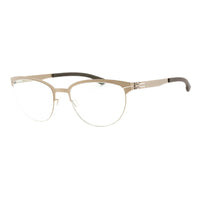 IC! Berlin Eyeglasses Oval Full Rim, Shiny Bronze Warm Grey Frame and Clear Demo Lenses Lens THEINGENUEM1417073