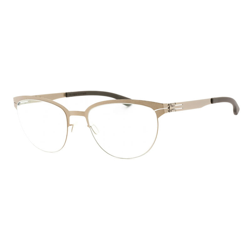IC! Berlin Eyeglasses Oval Full Rim, Shiny Bronze Warm Grey Frame and Clear Demo Lenses Lens THEINGENUEM1417073