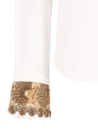 Dries Van Noten Women Embroidered Cotton Poplin Shirt