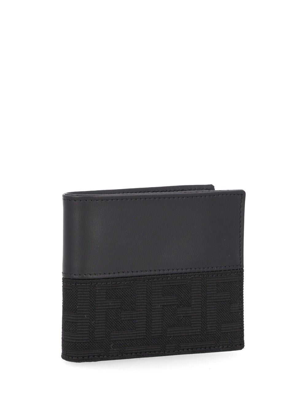 Fendi Fendi Men Leather Bi-Fold Wallet With Ff Motif