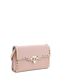 Valentino Garavani Women Rockstud Mini Shoulder Bag In Garnet Calfskin