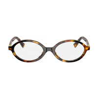 Miu Miu Sunglasses Oval Full Rim, Honey Havana Frame and Dark Pink Mirror Silver Internal Lens MU04ZSFVAU50D