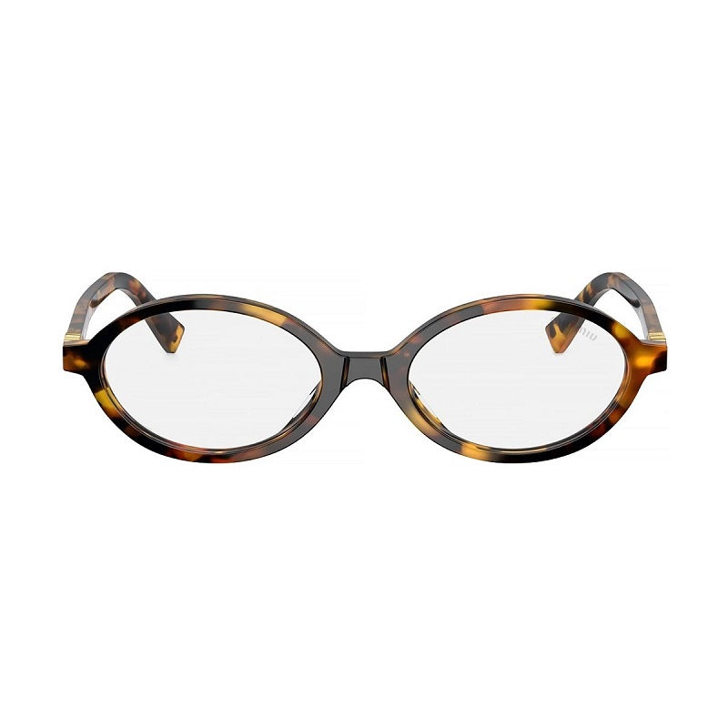 Miu Miu Sunglasses Oval Full Rim, Honey Havana Frame and Dark Pink Mirror Silver Internal Lens MU04ZSFVAU50D