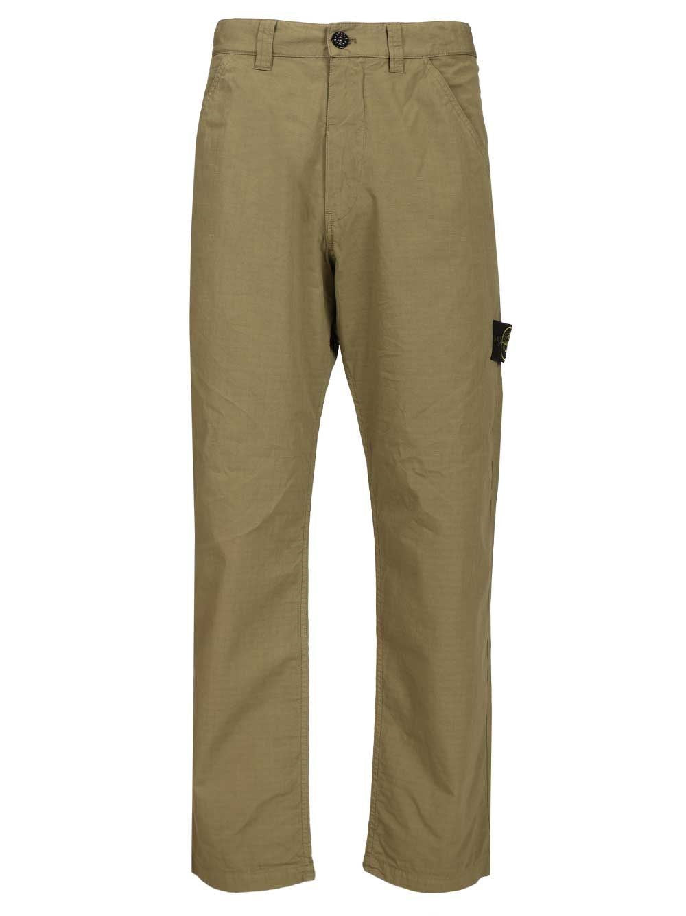 Stone Island Men Organic Cotton Ripstop Chino Trousers