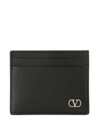 Valentino Garavani Men Vlogo Signature Garnet Calfskin Card Holder