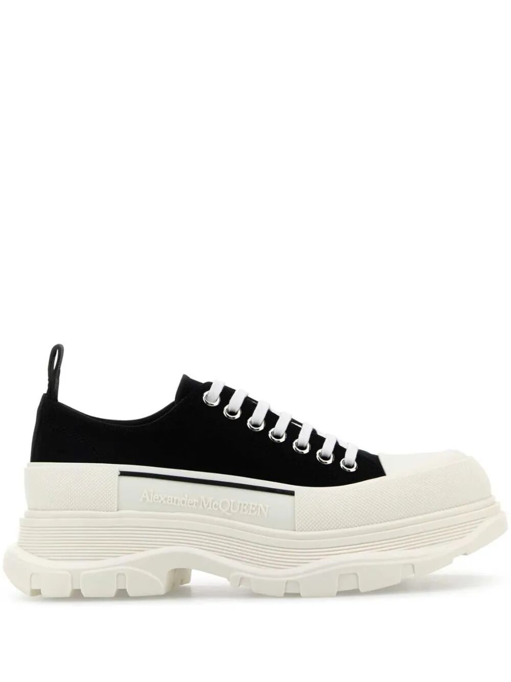 Alexander Mcqueen Men Tread Slick Canvas Lace Up Sneakers