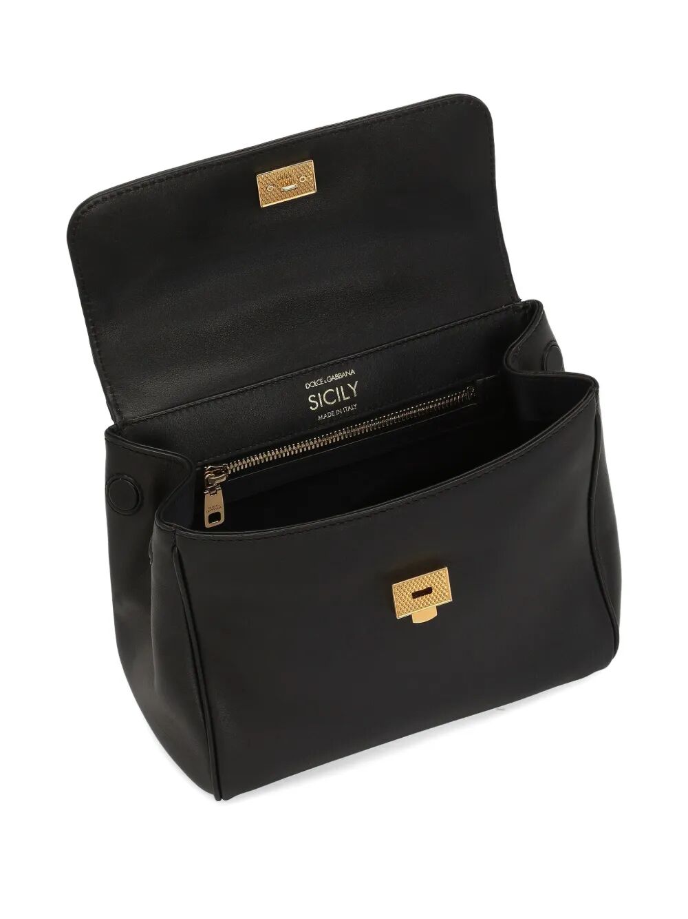 Dolce & Gabbana Women My Sicily Small Handbag In Plongé Calfskin