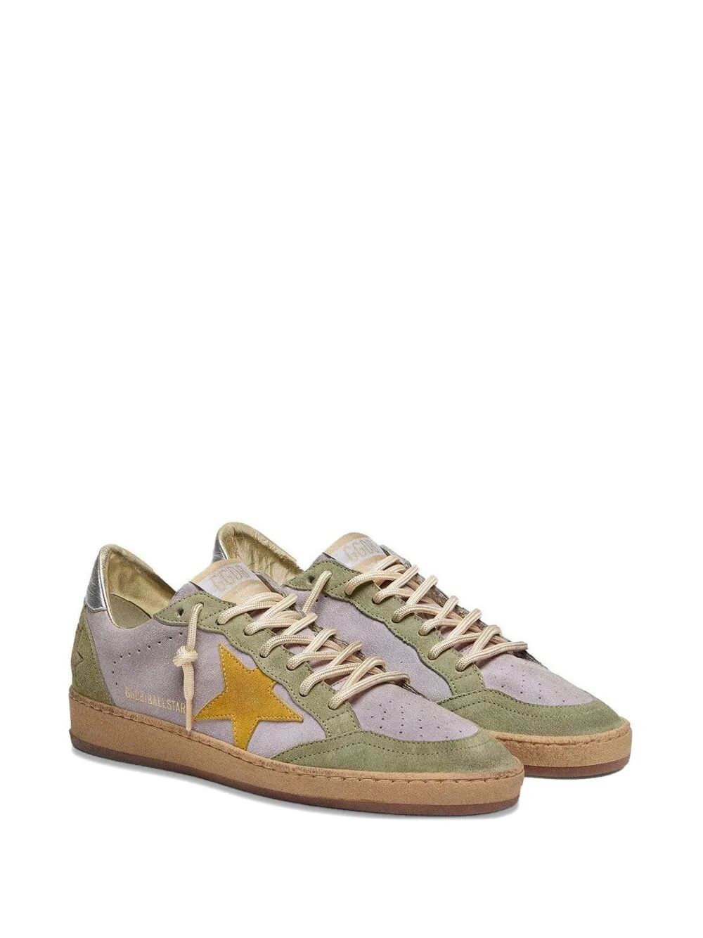 GOLDEN GOOSE Ball Star Suede Sneakers With Laminated Leather Heel Tab Women