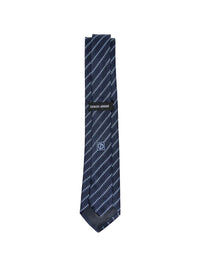 GIORGIO ARMANI Pure Silk Tie With Diagonal Jacquard Stripes Women
