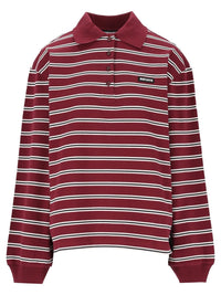 Rotate Rotate Women Long-Sleeved Striped Polo Shirt