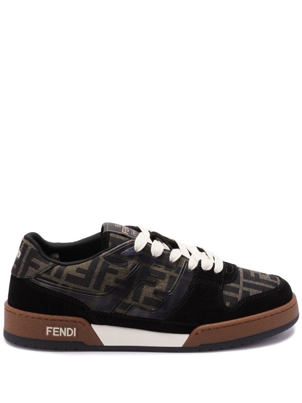 FENDI Fendi Men Ff Jacquard And Suede Fendi Match Sneakers